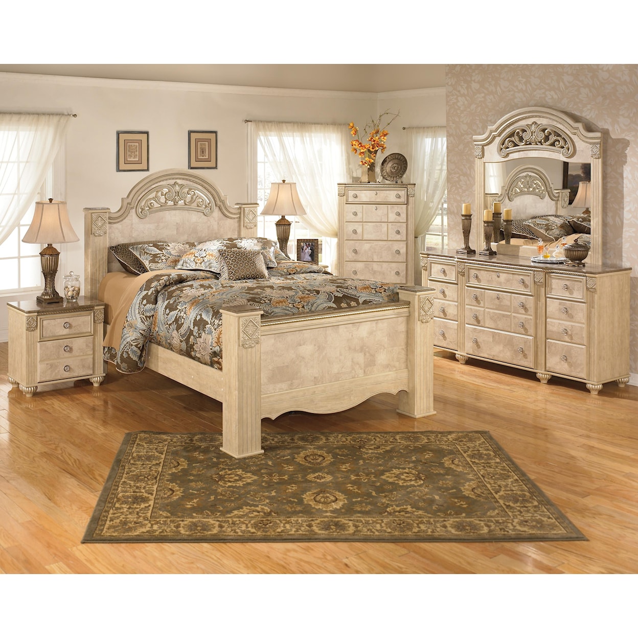 Signature Design by Ashley Saveaha King Poster Bed