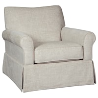 Swivel Glider Accent Chair with Skirted Base