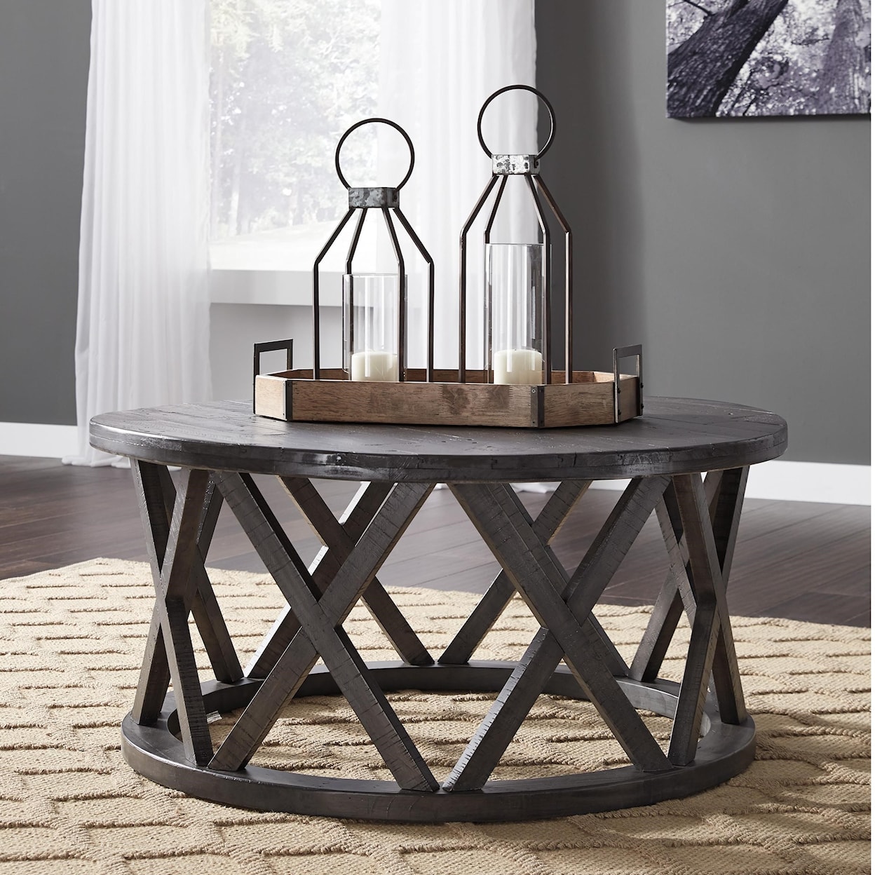 Signature Design by Ashley Furniture Sharzane Round Cocktail Table