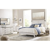 Full Platform Bed with Headboard, Nightstand and 6 Drawer Dresser Set