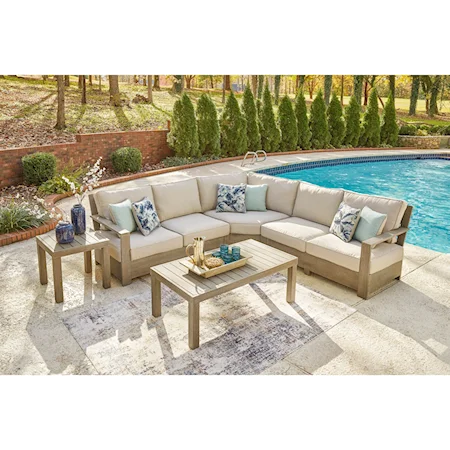 Outdoor Sectional Set with Tables