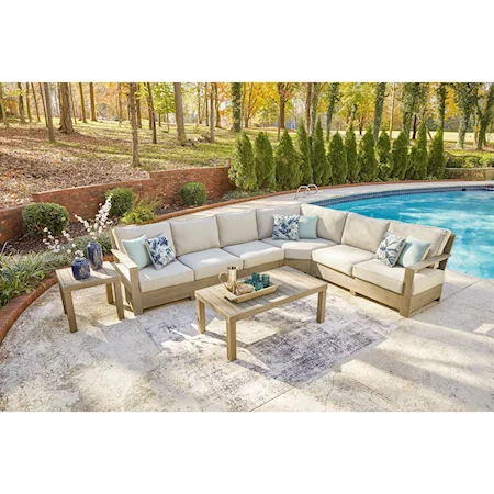 Outdoor Sectional Set with Tables