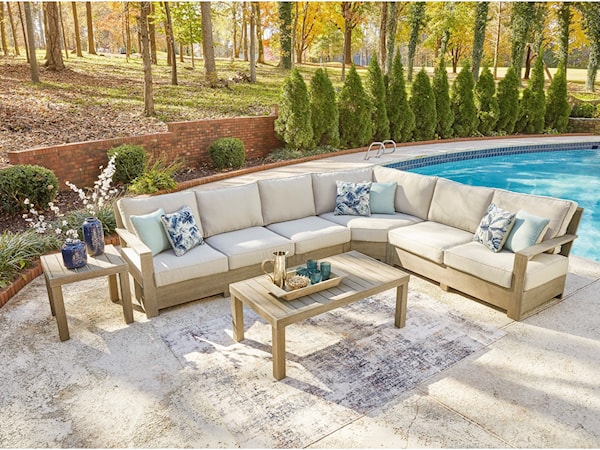 Outdoor Sectional Set with Tables