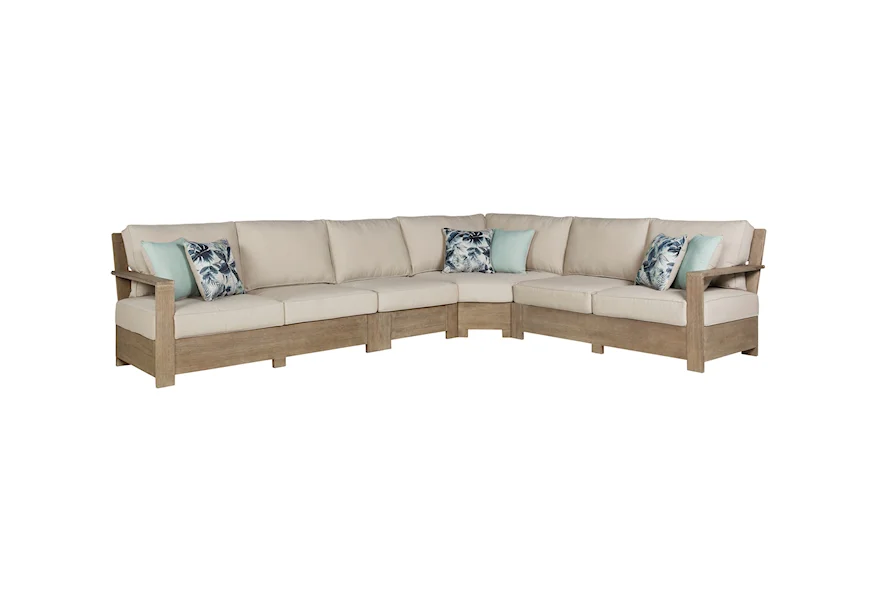 Silo Point 4-Piece Outdoor Sectional by Signature at Walker's Furniture
