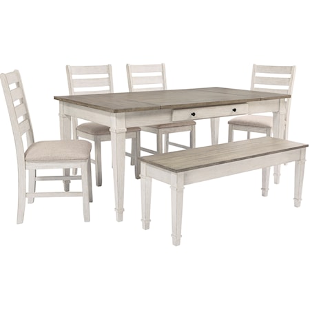 Rect. Dining Table Set w/ Storage & Bench