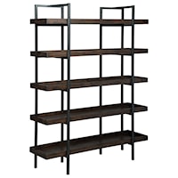 Modern Rustic/Industrial Bookcase with 5 Shelves