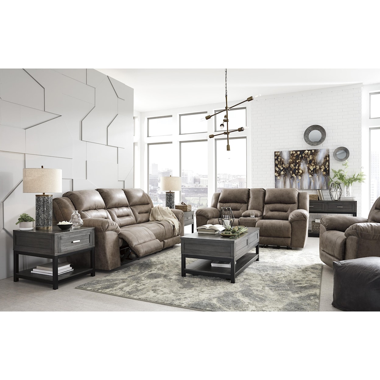 Signature Design by Ashley Stoneland Power Recliner Sofa and Power Recliner Set
