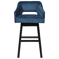 Contemporary Tall Upholstered Swivel Bar Stool 