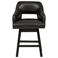 Contemporary Upholstered Swivel Bar Stool 