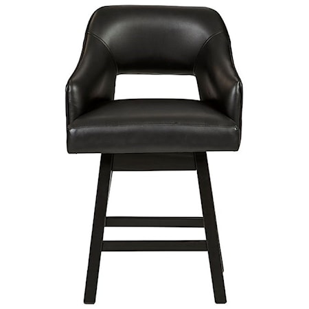 Contemporary Upholstered Swivel Bar Stool 