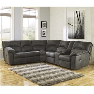 Signature Design by Ashley Tambo - Pewter 2-Piece Reclining Corner Sectional