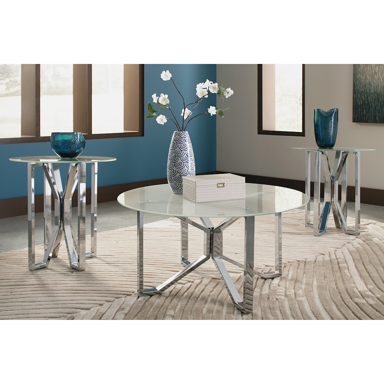 Ashley Furniture Signature Design Tangeline 3 Piece Occasional Table Set