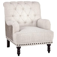 Traditional Accent Chair with Tufted Back and Nailhead Trim