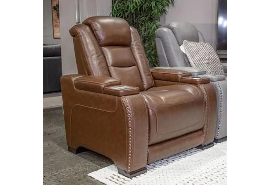 The Man-Den Power Recliner with Adjustable Headrest by Signature Design by Ashley at Zak's Home Outlet