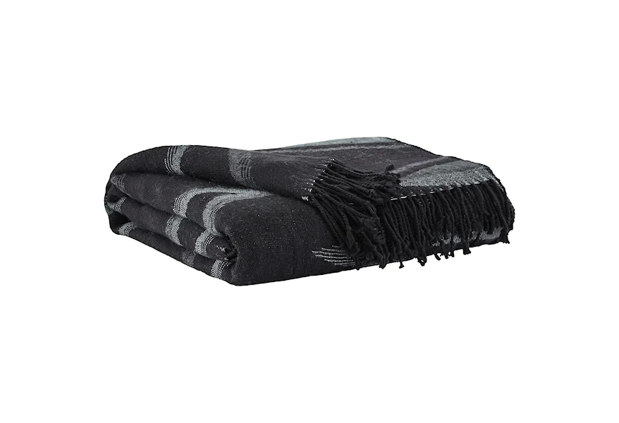Throws Cecile Black Throw by Signature Design by Ashley at Zak's Home Outlet