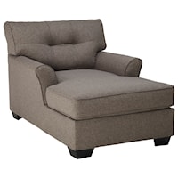 Contemporary Chaise with Tufted Back and Two Arms