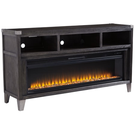 Large TV Stand with Fireplace Insert