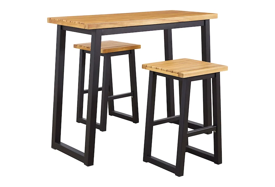 Town Wood 3-Piece Counter Table Set by Ashley (Signature Design) at Johnny Janosik