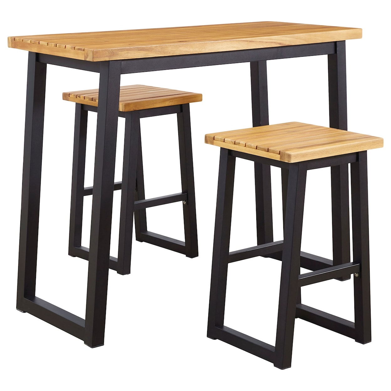 Signature Design by Ashley Town Wood 3-Piece Counter Table Set