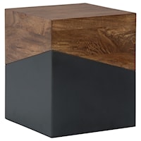 Contemporary Two-Tone Wood/Painted Finish Square Accent Table