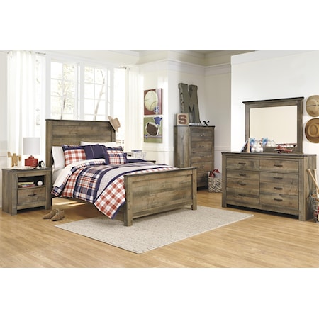 Full Panel Bed Headboard, Nightstand and Chest Package