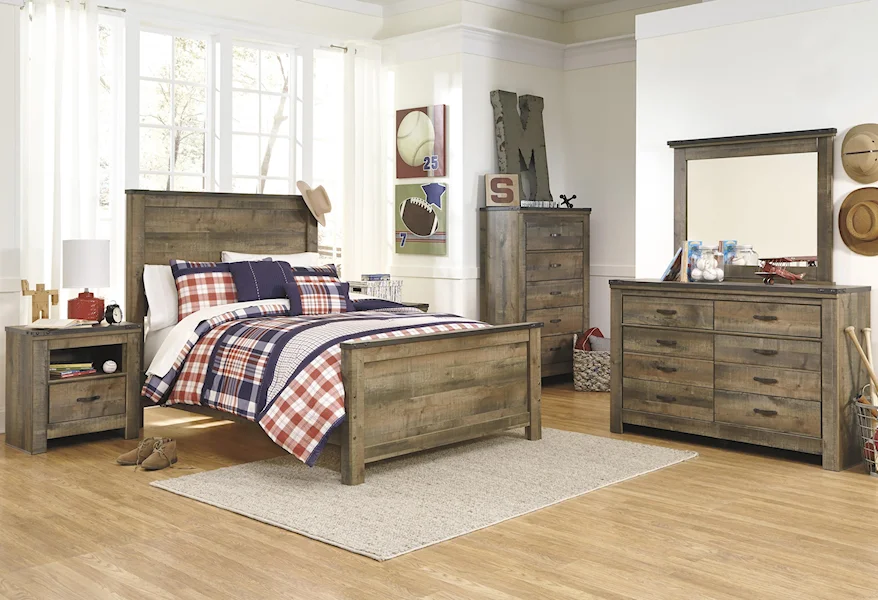 Trinell 5 Piece Queen Panel Bedroom Set by Signature Design by Ashley at Sam Levitz Furniture