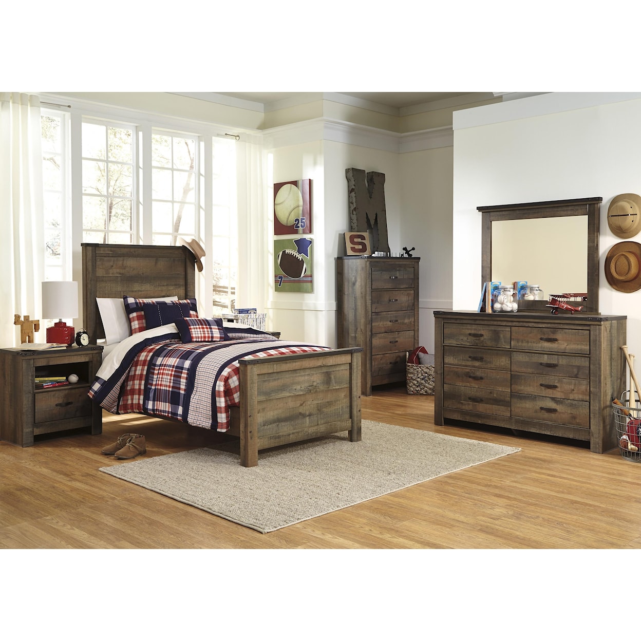 Signature Design by Ashley Trinell Twin 5 Piece Bedroom Group