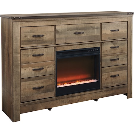 Dresser with Fireplace Insert