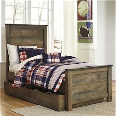 Twin Panel Bed w/ Under Bed Storage/Trundle