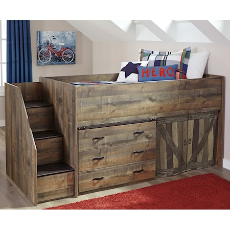 Loft Bed with Stairs and Drawer Storage