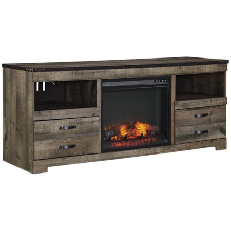 Large TV Stand with Fireplace Insert