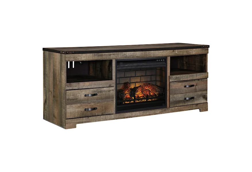 Trinell Large TV Stand with Fireplace Insert by Signature Design by Ashley at VanDrie Home Furnishings