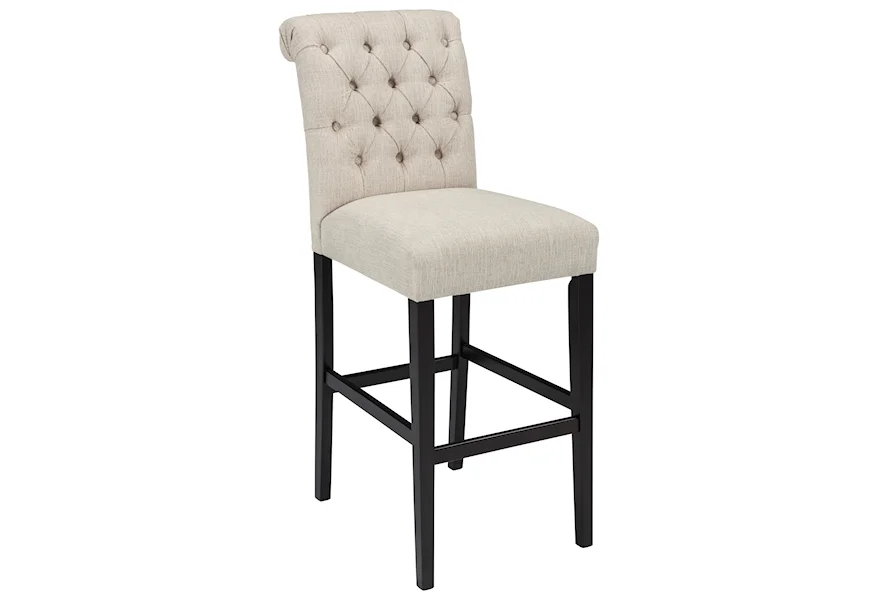 Tripton Tall Upholstered Barstool by Signature Design by Ashley at VanDrie Home Furnishings