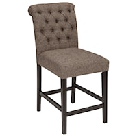 Upholstered Barstool in Graphite Textured Fabric