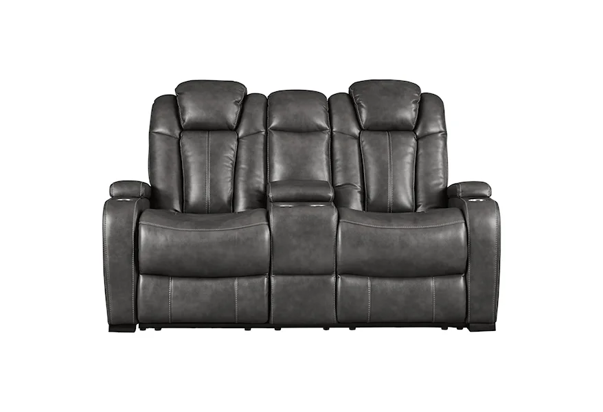 Turbulance Power Reclining Loveseat w/ Cnsl & Pwr Hdrst by Signature Design by Ashley at HomeWorld Furniture