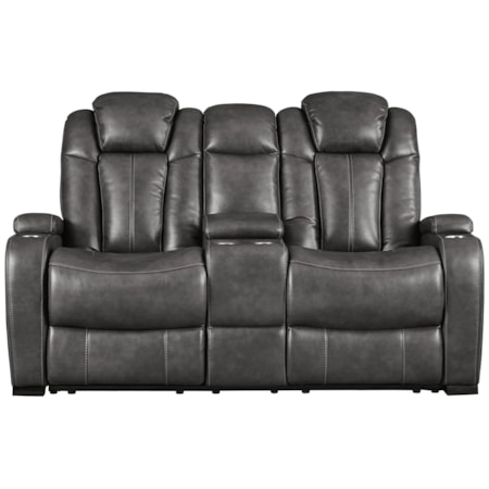 Power Reclining Loveseat w/ Cnsl & Pwr Hdrst