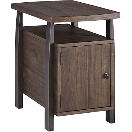Contemporary Chair Side End Table with Magazine Rack
