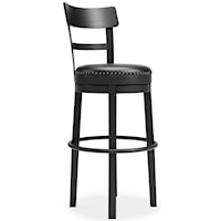 30" Upholstered Bar Height Swivel Bar Stool