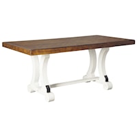 Two-Tone Rectangular Dining Room Table with Leaf