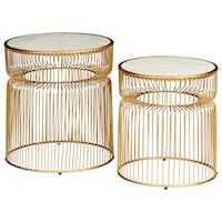 Contemporary Gold Accent Table Set