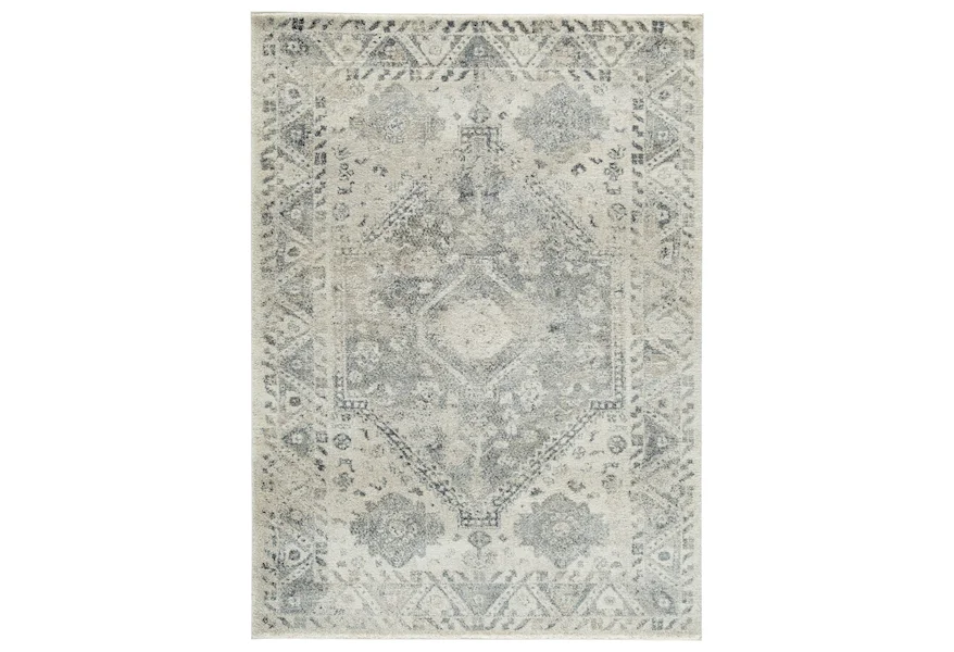 Casual Area Rugs Precia Gray/Cream Medium Rug by Signature Design by Ashley at Zak's Home Outlet
