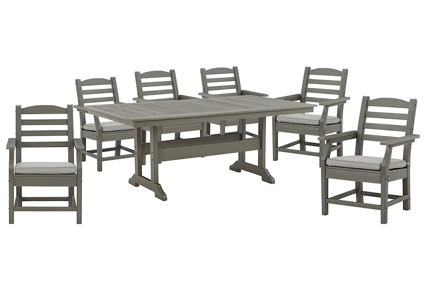 Visola 42" x 72" Table and 6 Arm Chairs by Ashley (Signature Design) at Johnny Janosik