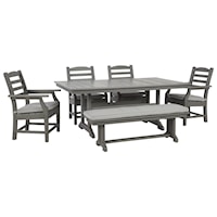 Dining Set w/ 4 Chairs & Bench