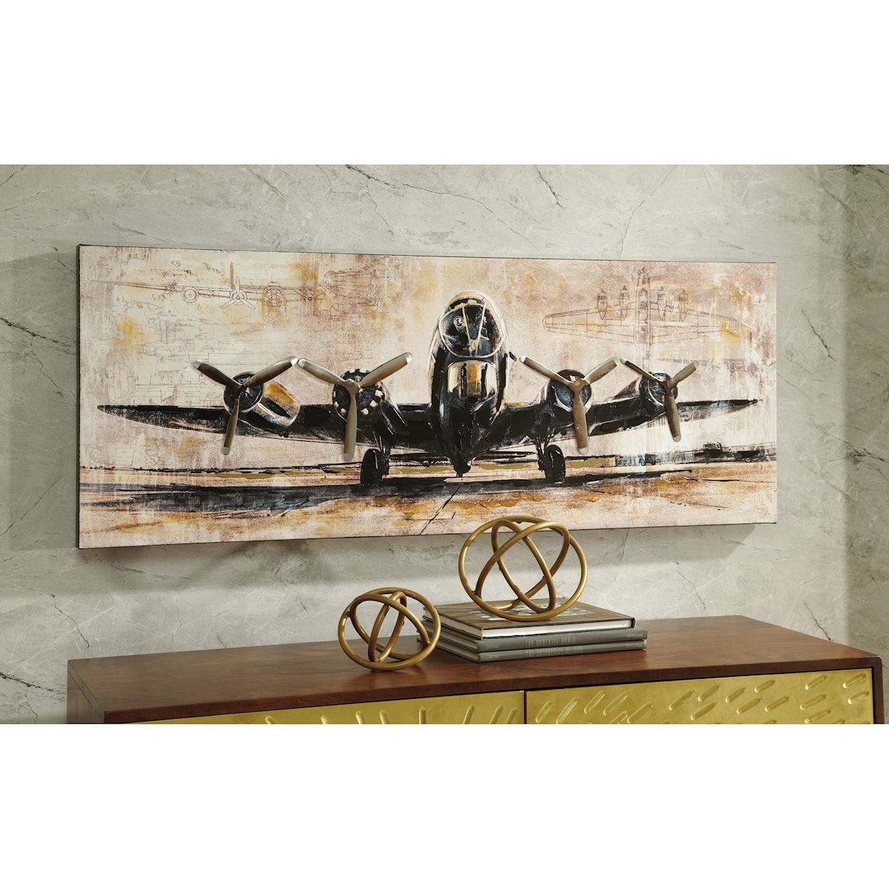 Benchcraft Wall Art Kalene Brown/Black Wall Art