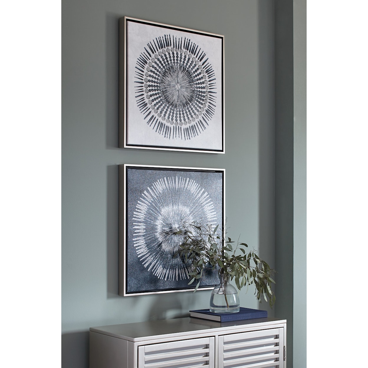 Ashley Furniture Signature Design Wall Art Monterey Blue/White Wall Art Set