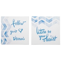 Ellis Teal/White Wall Art Set