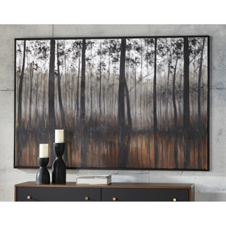 Philyra Black/Orange/Silver Wall Art