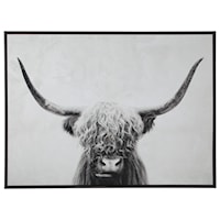 Pancho Black/White Highland Cow Wall Art