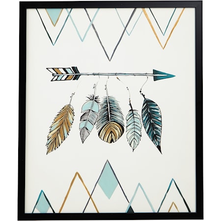 Adaley Teal/White/Gray Wall Art