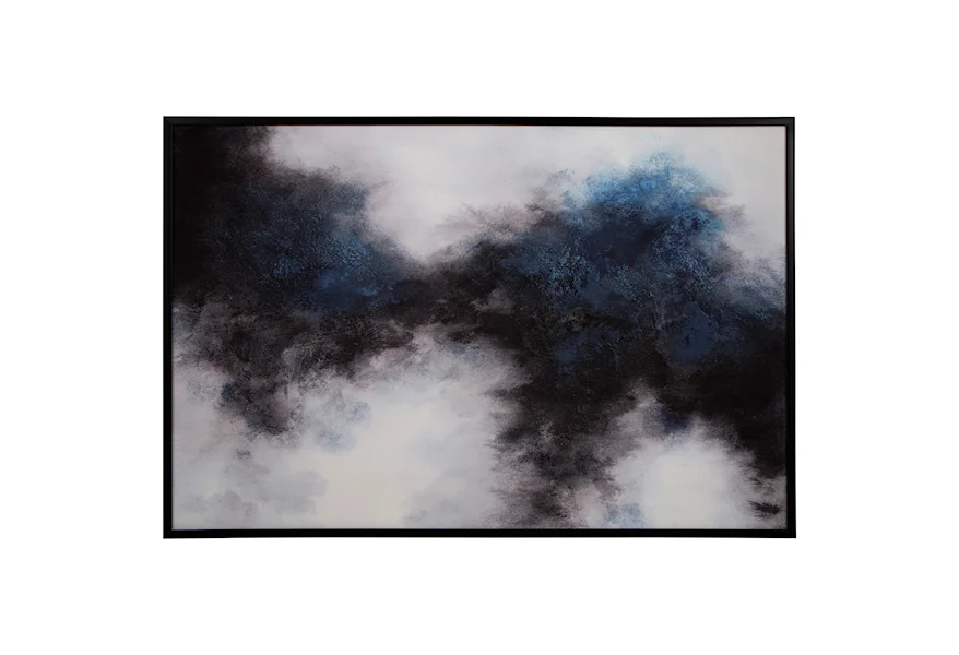 Wall Art Bellecott Black/White/Blue Wall Art by Signature Design by Ashley at Zak's Home Outlet